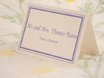 blue border place card