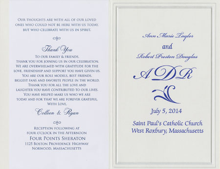 monogram wedding program