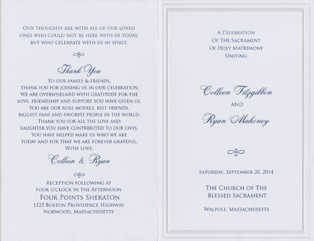 pearl border wedding program